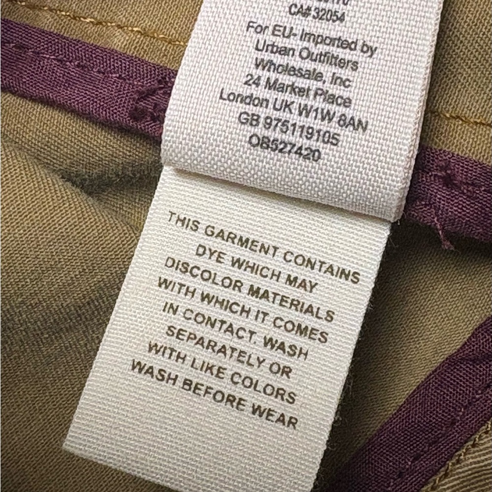 Free People Military-Style Khaki Jacket with Burgundy Trim - Picture 9 of 13